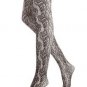 Hue, Two Tone Floral Net Pantyhose Tights, Polyester/Nylon, GREEN OLIVE, M/L