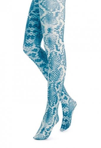 Hue Tights, Python Print Tights, Polyester/Spandex, TEAL GREEN, SMALL/MEDIUM
