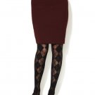 Emilio Cavallini Argyle Openwork Tights-RED-SMALL/MEDIUM