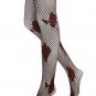 Hue Tights, Floral Net Tights, Polyester/Spandex, U13023,RED ROSES, MEDIUM/LARGE