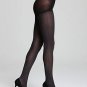 HUE Tights, Pinstripe Herringbone Control Top Tights, BLACK, SMALL/MEDIUM