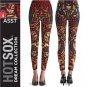 HOT SOX Leggings, Dream Collection, Lion Print Leggings, BLACK, SIZE A-SMALL