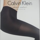 Calvin Klein Modern Comfort Ribbed Control Top Pantyhose- A10- BLACK- SIZE D-L