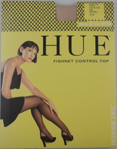 Hue Fishnet Control Top Pantyhose- 7200- NATURAL TAN- SIZE 3-LARGE