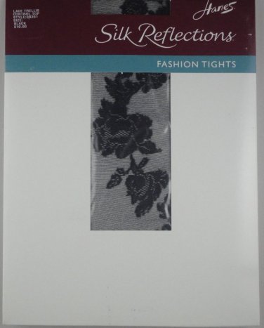 Hanes Sheers Lace Trellis Control Top Pantyhose, Black, A-B