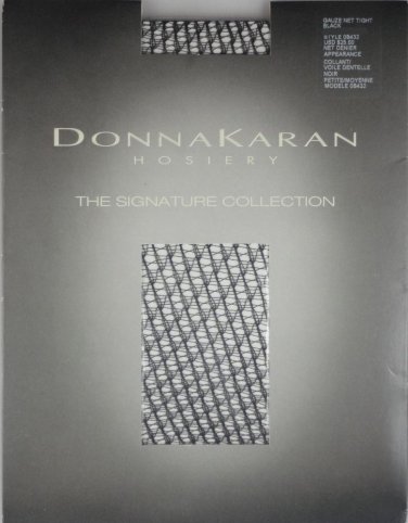 Donna Karan-Signature Collection Hosiery- &Acirc;&nbsp;Gauze Net Tights- OB432- BLACK-S/M