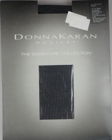 Donna Karan-Signature Collection Hosiery- Silky Rib Tights- OB399- BLACK-S/M
