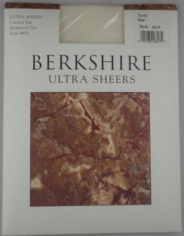 Berkshire Ultra Sheers Control Top Reinforced Toe Pantyhose- 4419- IVORY- SIZE 4