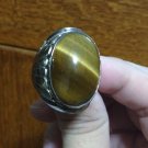 1978 Genuine Antique Tiger's Eye Silver 925 Vintage Retro Ring