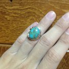 1978 Genuine Antique Stone & Silver 925 Vintage Retro Free Size Ring