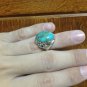 1978 Genuine Antique Stone & Silver 925 Vintage Retro Free Size Ring