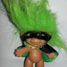 Russ Superhero Halloween Troll with mask, Cape and green hair