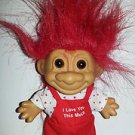 Vintage Valentine Russ Troll I love you this much doll #18201