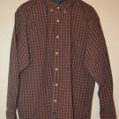 Gently Used American Eagle Brown & Blue Plaid Shirt Large