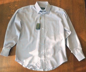 Bugatchi Uomo NWT Red/Blue Checked Dress Shirt Medium