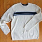 Aeropostale White Stripped Sweater Used Medium