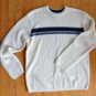 Aeropostale White Stripped Sweater Used Medium