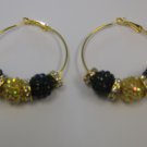 Black and Gold Disc Hoops