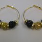 Black and Gold Disc Hoops