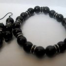 Black Earring and Bracelet Set
