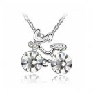 White Gold Plated Bike Necklace
