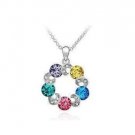 Colorful Stone White Gold Plated Necklace