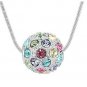 Colorful Rhinestone Ball White Gold Plated Necklace