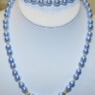 Sky Blue Pearl Necklace Set
