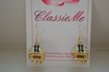 Fleur de lis Rhinestone Gold Earrings