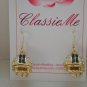 Fleur de lis Rhinestone Gold Earrings
