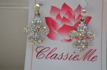 Fleur De Lis Iridescent Earrings