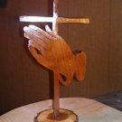 Standing Cross with Praying hands