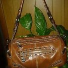 BROWN leather Kathy van zeeland leather HANDBAG, PURSE WOMEN'S PURSE
