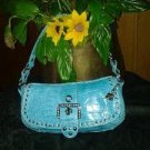 BLUE Kathy Van zeeland HANDBAG, LEATHER HANDBAG,WOMEN'S PURSE