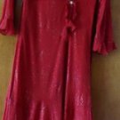 Red Glittery Dressey V-Neck Ruffle children dress size 10-12