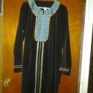 BLACK abaya jelbab gown embrodried  size 2X Large,SAUDI ABAYA,EGYPTION ABAYA