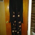 BLACK ABAYA EGYPTION DRESS Embroidered w flowers Jilbab HIJAB,EGYPTION ABAYA,