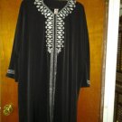 BLACK ABAYA EGYPTION DRESS Embroidered SILVER Jilbab Dress HIJAB,EGYPTION ABAYA,