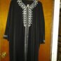 BLACK ABAYA EGYPTION DRESS Embroidered SILVER Jilbab Dress HIJAB,EGYPTION ABAYA,