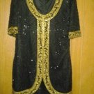 Brilliante 100% silk GLITTERY DRESS with beads. V. Pretty dress 4 woman size. L