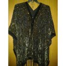 kokomo 30% silk one size v pretty for evening BLACK GLITTERY TOP WITH BEADS