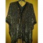 kokomo 30% silk one size v pretty for evening BLACK GLITTERY TOP WITH BEADS