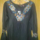 What's. Hot v pretty cotton top with chiffon,sparkle size. L.