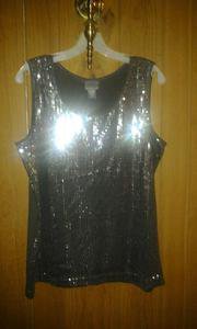 covington spandex stretch sparkle top v cute 4 woman xL