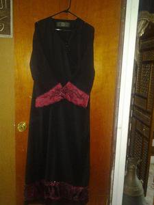 V pretty abaya two layers  chiffon with red flowers 4 women size 1x