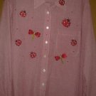 Milli. 35cotton blouse v cute with lady bugs. Butter flay 4 her size. L