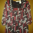 Worthington 4 woman sparkle chiffon blouse v cute size XL.