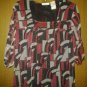 Worthington 4 woman sparkle chiffon blouse v cute size XL.