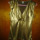 Ann taylor very beautiful top golden spandex blouse size. S