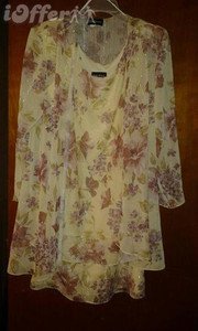 Kathy Roberts made in US chiffon dress two pc size 16